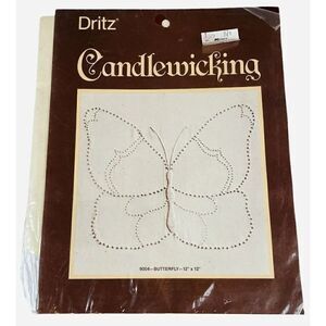 Vintage 80s Dritz Candlewicking Kit 9004 Butterfly Cottagecore Craft INCOMPLETE
